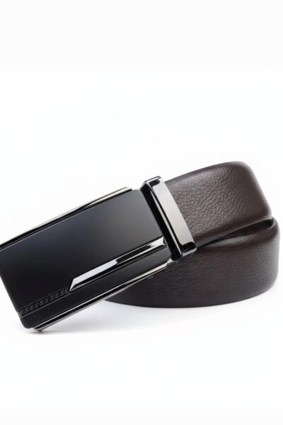 حزام رسمي بكلة سحب بني أو أسود