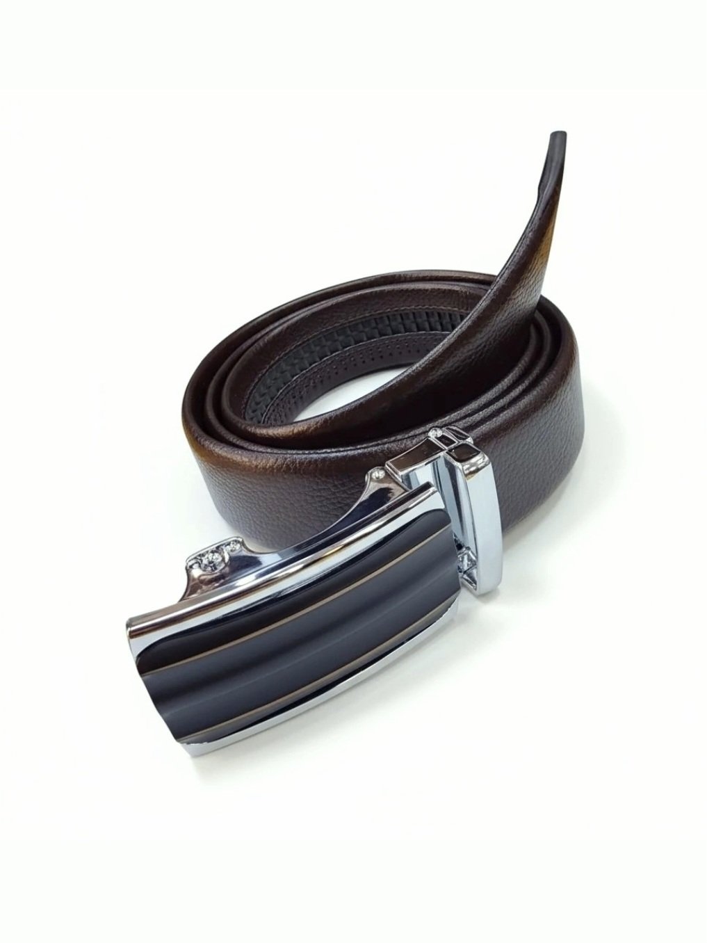 حزام رسمي بكلة سحب بني أو أسود