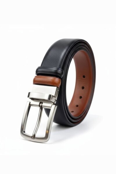 حزام رسمي جلد طبيعي بزيم دبل فيس