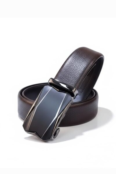 حزام رسمي بكلة سحب بني أو أسود