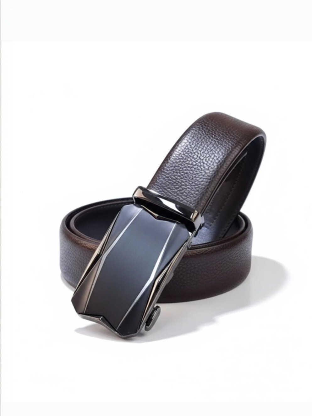 حزام رسمي بكلة سحب بني أو أسود