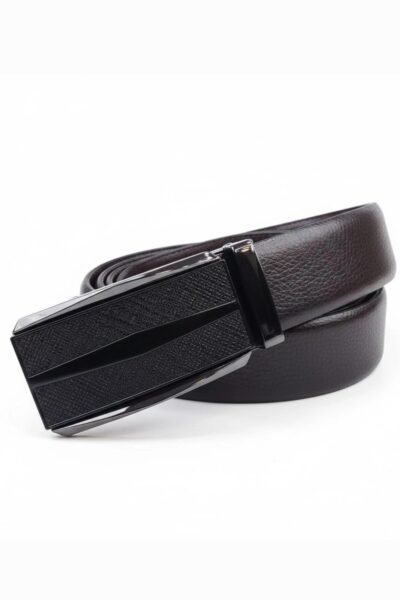 حزام رسمي بكلة سحب بني أو أسود