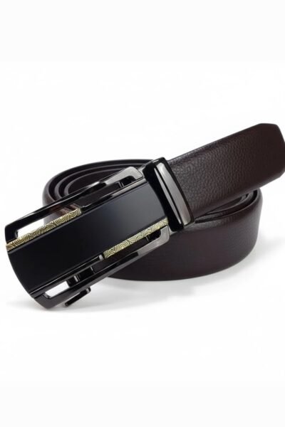 حزام رسمي بكلة سحب بني أو أسود