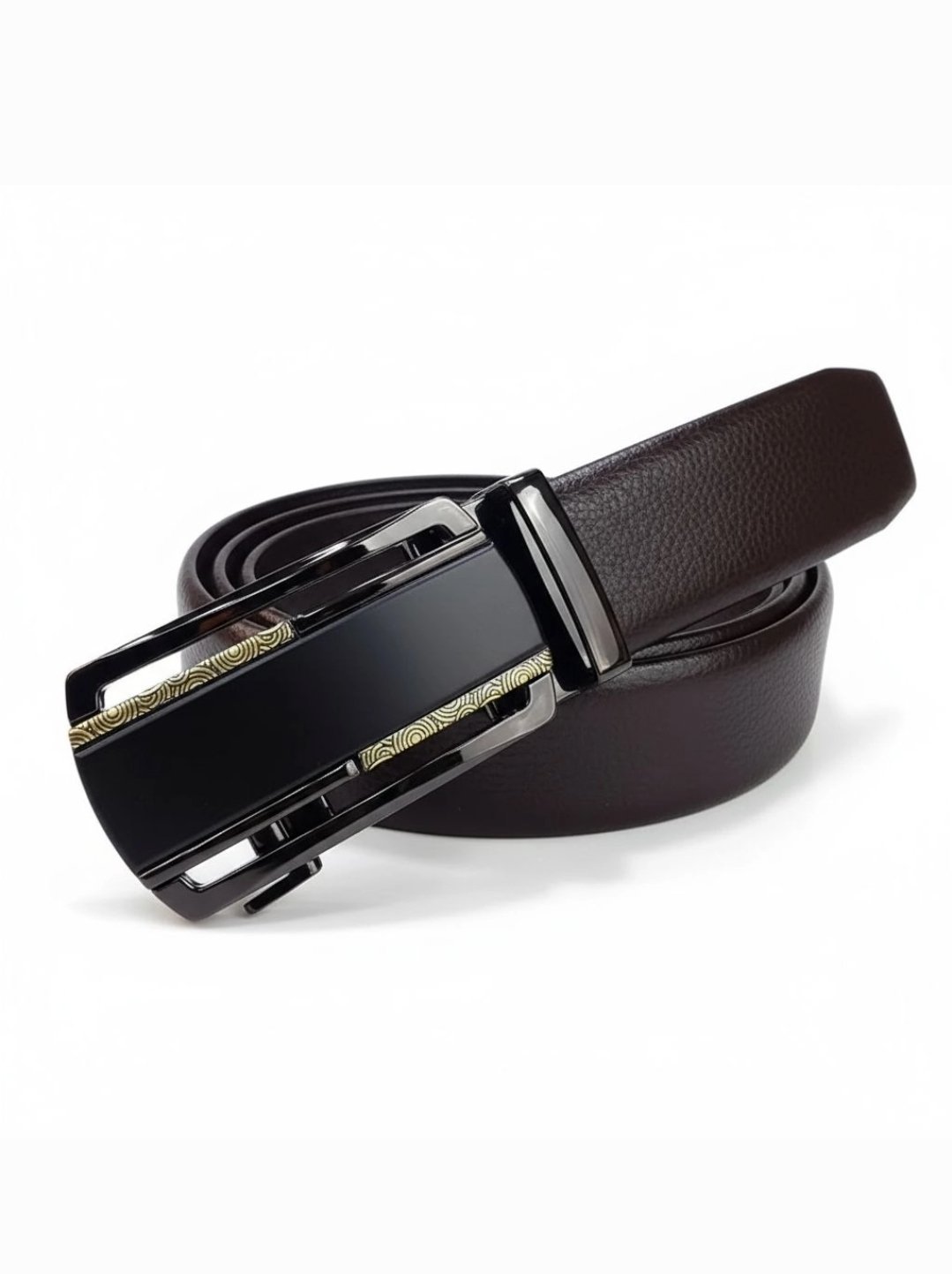 حزام رسمي بكلة سحب بني أو أسود