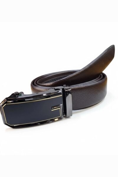 حزام رسمي بكلة سحب بني أو أسود