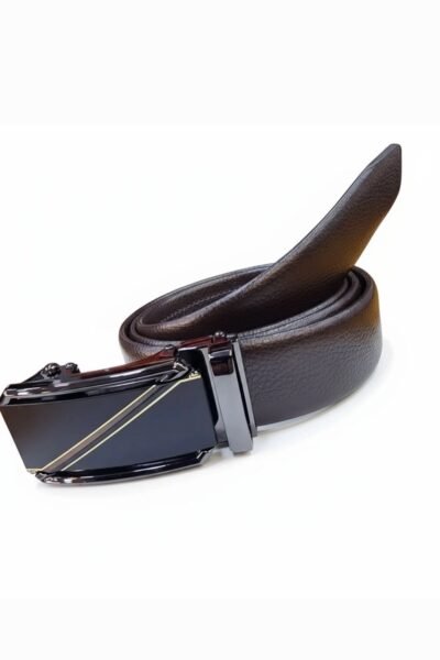 حزام رسمي بكلة سحب بني أو أسود