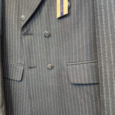⁦بدلة تركي دبل برست مقلم⁩ - الصورة ⁦3⁩