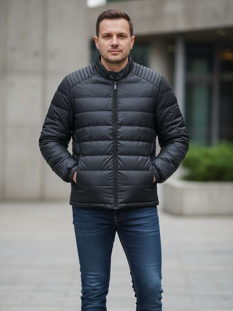 تصفيات - جاكيت شبابي سلم برشوت نفخ أسود