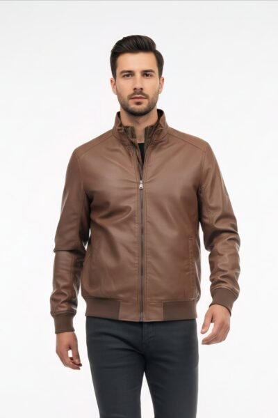 تصفيات - جاكيت جلد رسمي مبطن فاخر