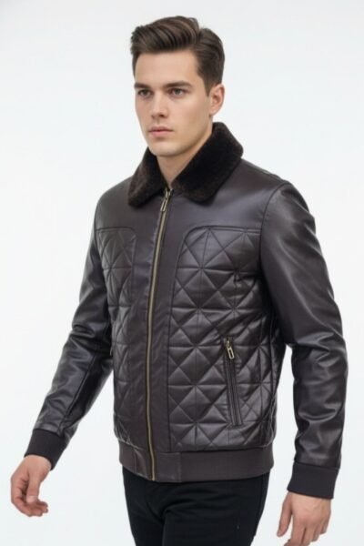 تصفيات - جاكيت جلد سلم شبابي فاخر