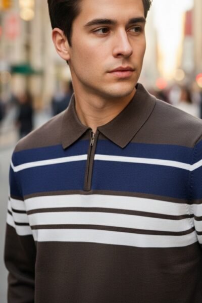 بلوزة صوف رجالي قبة سحاب